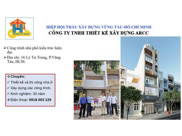 BCH Hội thầu xây dựng VT-HCM thăm và trao Logo biểu tượng của HXD VT-HCM đến CÔNG TY TNHH THIẾT KẾ XÂY DỰNG ARCC thành viên Hiệp hội