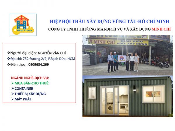 Ban điều hành HHTXD Vũng Tàu-Hồ Chí Minh thăm doanh nghiệp Hội viên: CÔNG TY TNHH THƯƠNG MẠI-DỊCH VỤ VÀ XÂY DỰNG MINH CHÍ